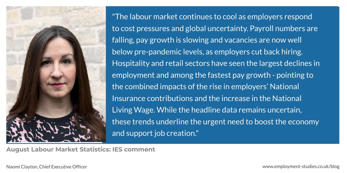 Comment from IES' <a href="/NaomiClaytonUK/">Naomi Clayton</a> on the just-announced Labour Market Statistics from <a href="/ONS/">Office for National Statistics (ONS)</a>. Our briefing note will be available later today, sign up here to receive via email:employment-studies.co.uk/news-press/ies…