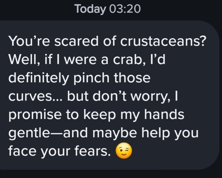 I did not just have a guy send me a chatgpt message on tinder