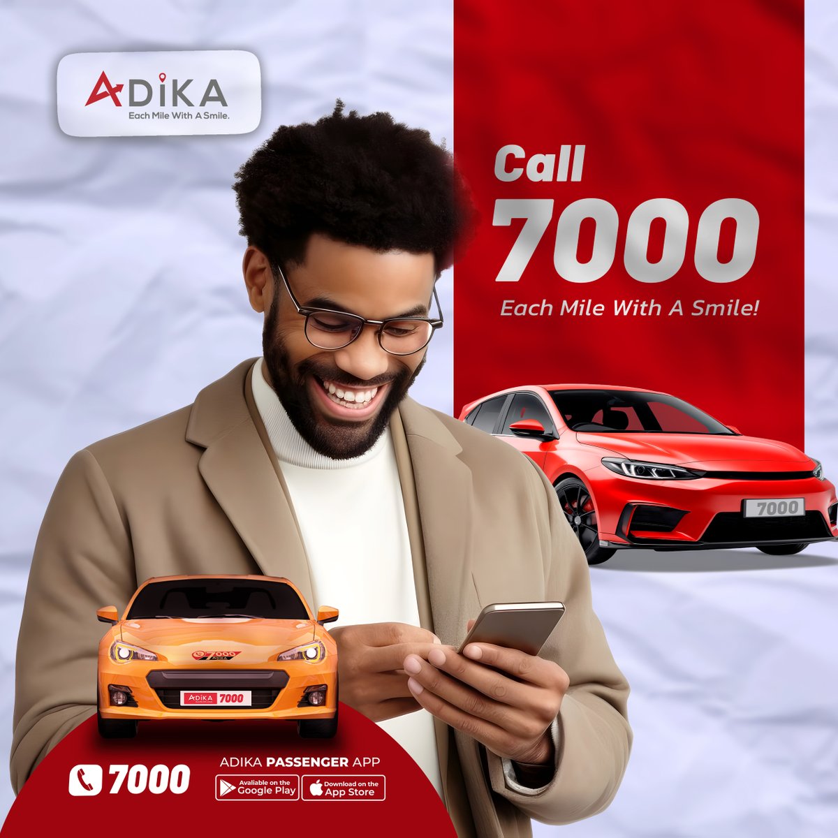 Adika7000's tweet photo. Call 7000 — it’s easy to say,📱
Book Adika Taxi and be on your way.🚖

 Each Mile With a Smile😀
#AdikaTaxi #Dial7000 #EasyTrips #ReasonsToSmile #DownloadTheApp #Ethiopia https://t.co/SfovlvTHbd