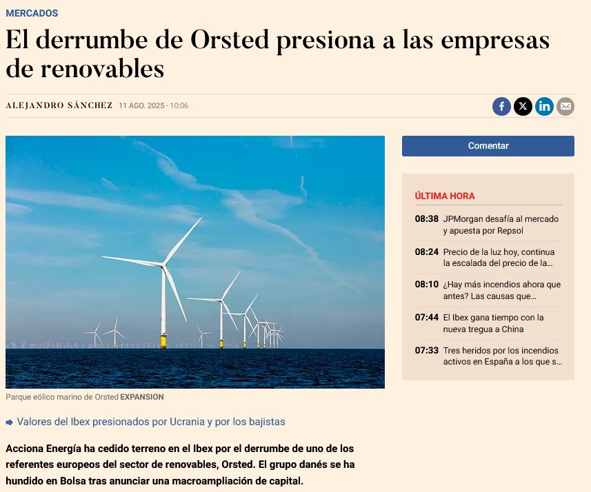 La eólica marina se "hunde" en el mar, pero hay que seguir adelante porque "es el mercado amigo".

expansion.com/mercados/2025/…