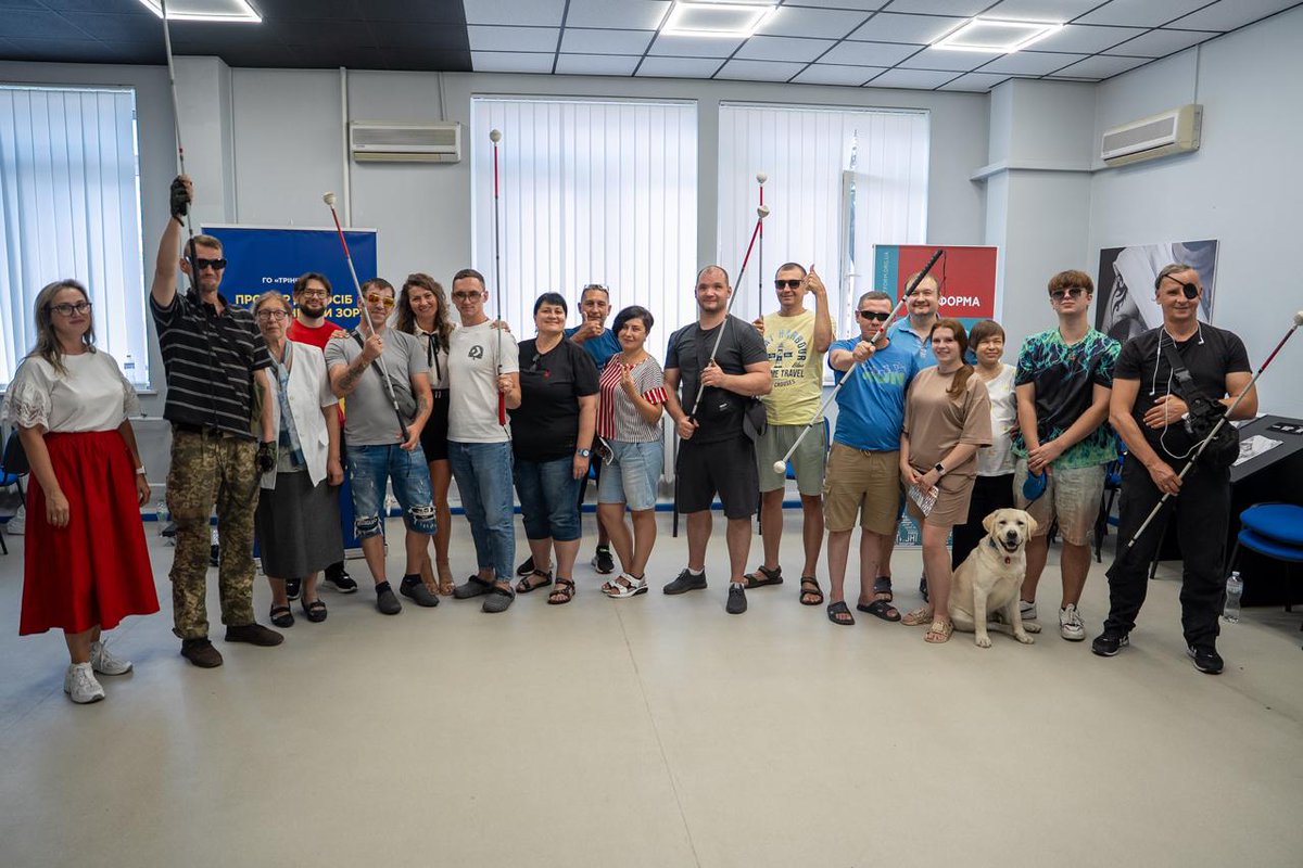 progresylni's tweet photo. We held a special retreat for veterans who have lost their sight.
It was important for us to create an atmosphere of trust and mutual support, as well as to find out whether the state is really helping our heroes. 

Special thanks to the @sdplatf0rm  and Trinity Hub🙌 https://t.co/AlwZ1P2rzE