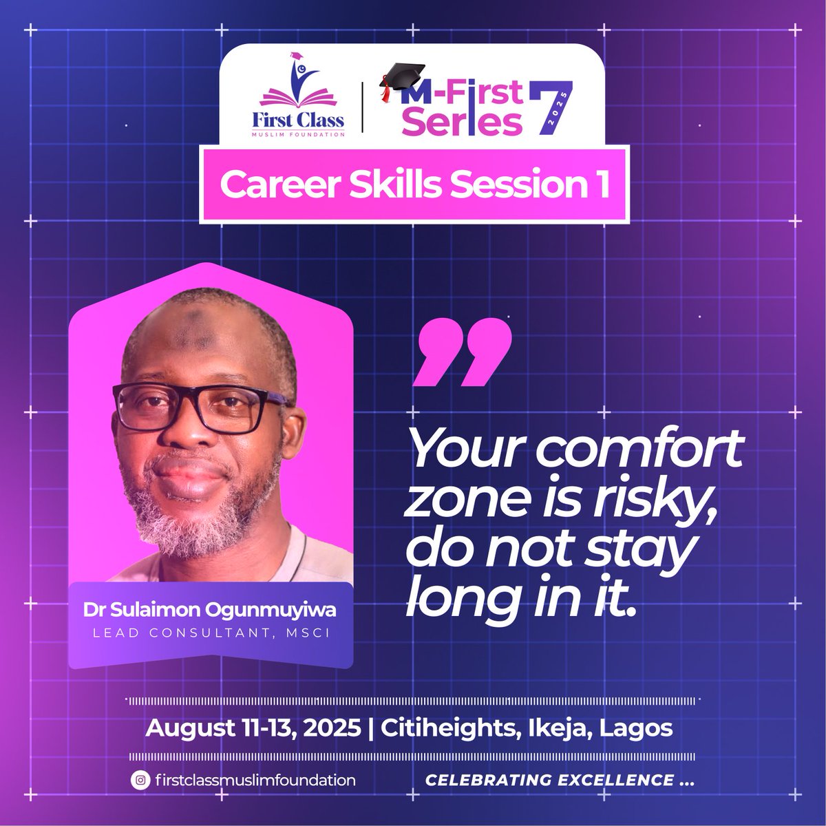 Fcmfoundation's tweet photo. Your comfort zone is risky, do not stay long in it.
#M-Firstseries #LeadershipTraining #AcademicExcellence #CareerDevelopment #firstclassmuslimfoundation #FCMF # https://t.co/RY610JLSZq