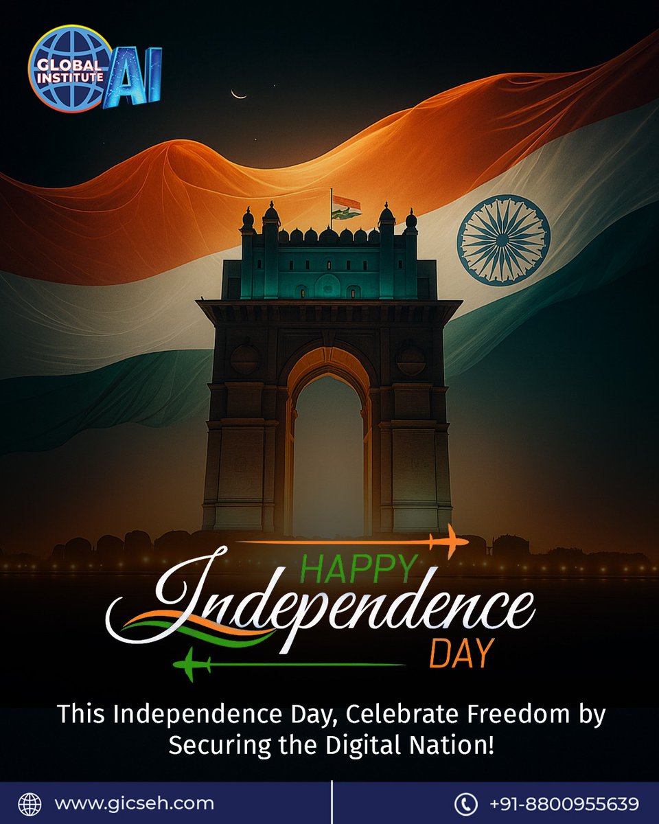 gicseh's tweet image. This Independence Day, let’s unite to protect our nation — not just on land, but in the digital world too.
Secure your freedom, secure your data!&quot;

#GICSEH #GlobalAI #HappyIndependenceDay #DigitalIndia #CyberSecurity #ProudToBeIndian #SecureDigitalNation #India75 #OnlineSafety
