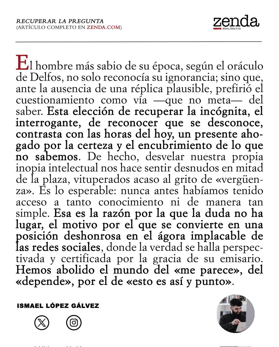 «No hay mayor acto de resistencia que desenterrar la pregunta».