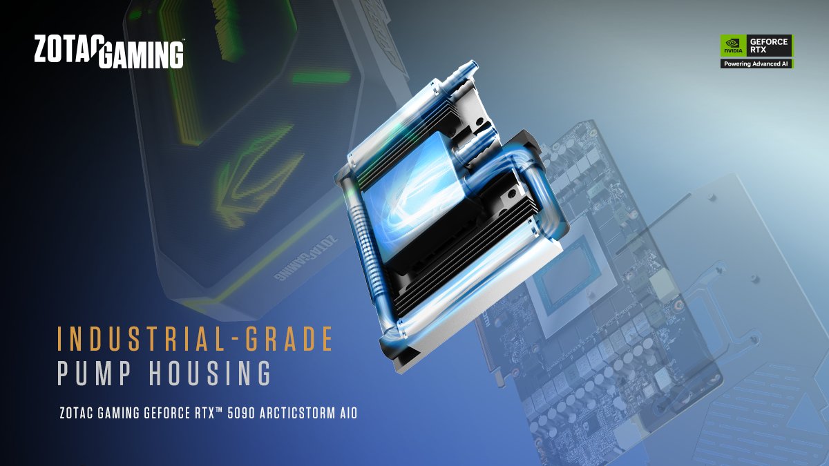ZOTAC GAMING GeForce RTX 5090 ARCTICSTORM AIO : votre allié contre la surchauffe, même pendant les vagues de chaleur !
Avec son refroidissement liquide et son boîtier de pompe industriel, elle garde son calme même quand le mercure monte ! ❄️🔥

#ZOTACGAMING #ARCTICSTORM #RTXOn