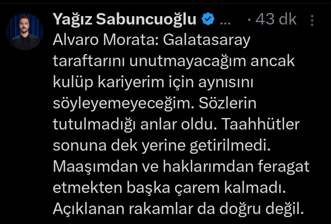 Yağız’ı takip eden herkesi takipten çıkıyorum. Kimse kusura bakmasın. Ya Yağız, ya Galatasaray. Seçiminizi yapın.