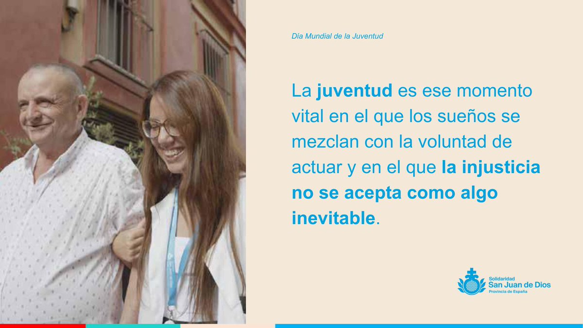 Obra Social San Juan de Dios (@hospitalidadsjd) on Twitter photo 🚀 La #juventud tiene el poder de transformar el mundo y este #DíaMundialDeLaJuventud lo celebramos con quienes #voluntariado su forma de vida.
En <a href="/OHSanJuandeDios/">San Juan de Dios España</a> lo vemos cada día: #jóvenes que aportan empatía y compromiso.
¡Lee más! 🔗obrasocialsanjuandedios.es/el-poder-trans… 🚀 La #juventud tiene el poder de transformar el mundo y este #DíaMundialDeLaJuventud lo celebramos con quienes #voluntariado su forma de vida.
En <a href="/OHSanJuandeDios/">San Juan de Dios España</a> lo vemos cada día: #jóvenes que aportan empatía y compromiso.
¡Lee más! 🔗obrasocialsanjuandedios.es/el-poder-trans…