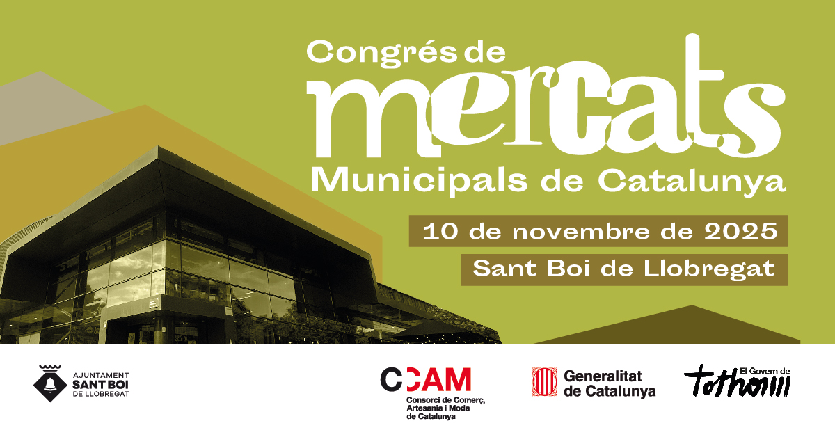 📅 El 10/11 celebrem el 5è Congrés de Mercats Municipals de Catalunya!

Una trobada clau per impulsar la reflexió i el debat sobre el present i el futur dels mercats municipals.

✍️ Reserva la data i estigues atent a les nostres xarxes!

Més ℹ️: gen.cat/3Uaoc44