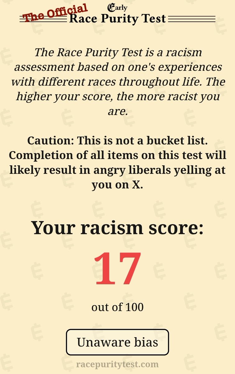 Ngl, I expected a different result 😅
racepuritytest.com