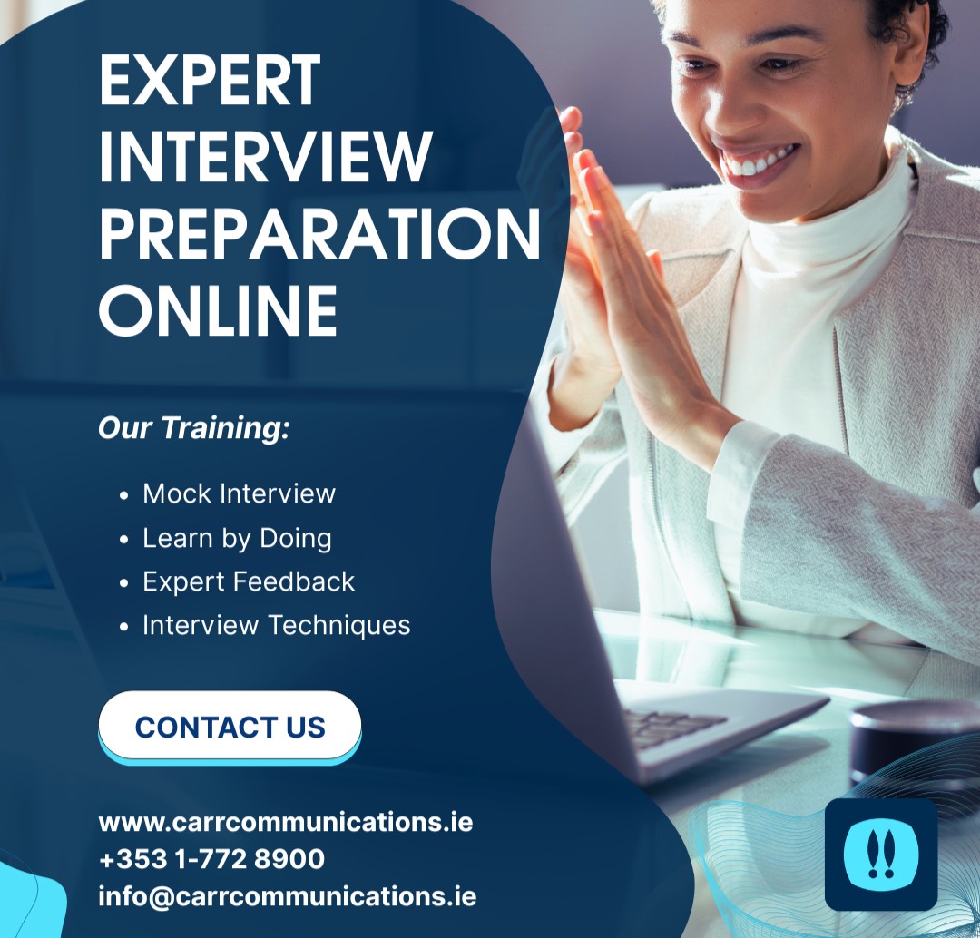 Carr Communications (@carrcommsltd) on Twitter photo Need expert-led Interview Preparation? We deliver these sessions online too!
Call us on +353 1-772 8900, or email info@carrcommunications.ie, & a member of our team will contact you.
#Interview #InterviewPreparation #NewJob #CareerDevelopment #ProfessionalDevelopment #Training Need expert-led Interview Preparation? We deliver these sessions online too!
Call us on +353 1-772 8900, or email info@carrcommunications.ie, & a member of our team will contact you.
#Interview #InterviewPreparation #NewJob #CareerDevelopment #ProfessionalDevelopment #Training