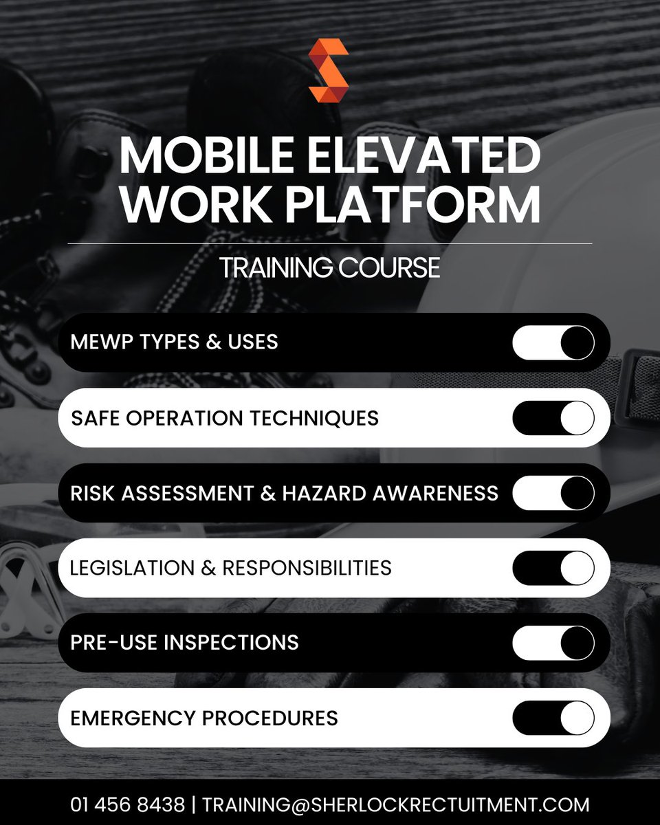 SherlockRecruit's tweet photo. Thinking of working at height? 📈

Our MEWP Training covers everything from safety checks to practical operation, giving you the knowledge and certification to work confidently and safely on-site.

📞 Call 01 456 8438 or email training@sherlockrecruitment.com to book your spot. https://t.co/4lFuVQBANu