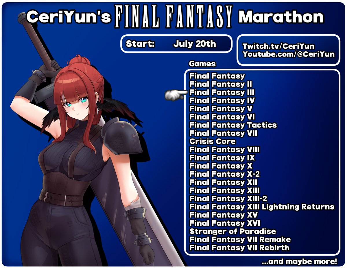 On Thursday we start our third adventure!!
The Final Fantathon continues~