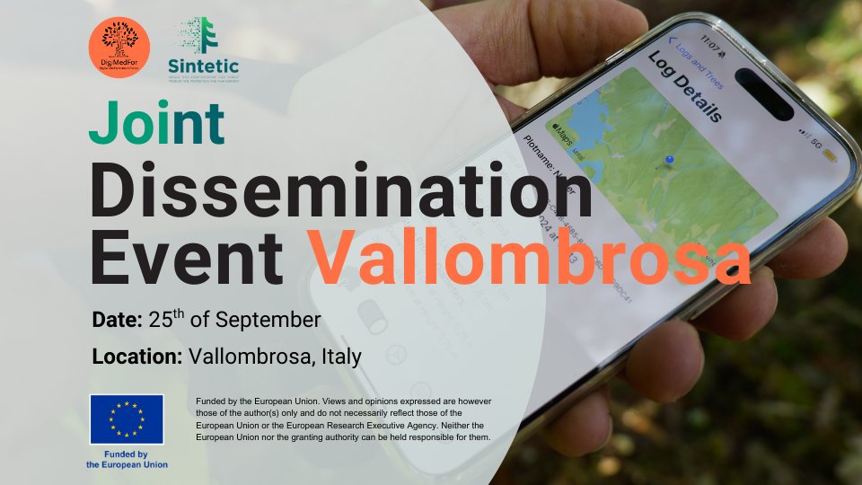 DigiMedFor (@digimedfor) on Twitter photo 🌲 25 Sept – Vallombrosa, Italy
Join <a href="/digimedfor/">DigiMedFor</a> & SINTETIC for a full-day Dissemination Event!
💡 Forest inventory tech
📦 Timber traceability
🚶 Live demos + field trip
🌍 EN (🇮🇹 translation) | 👥 Open to all
🔗 Agenda + register: digimedfor.eu/2025/07/07/dis… 🌲 25 Sept – Vallombrosa, Italy
Join <a href="/digimedfor/">DigiMedFor</a> & SINTETIC for a full-day Dissemination Event!
💡 Forest inventory tech
📦 Timber traceability
🚶 Live demos + field trip
🌍 EN (🇮🇹 translation) | 👥 Open to all
🔗 Agenda + register: digimedfor.eu/2025/07/07/dis…