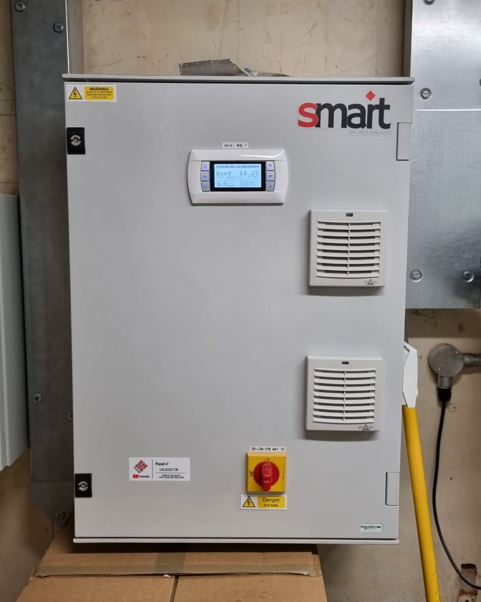 iac_systems's tweet image. Another smart control panel install by us! Our latest AHU control panel is now live, delivering precision airflow, temp control &amp;amp; energy efficiency via our iSmart system.

✅ Compact design
✅ Fully integrated
✅ Built in London

#HVAC #SmartControls #iACS #AHU #EnergyEfficiency