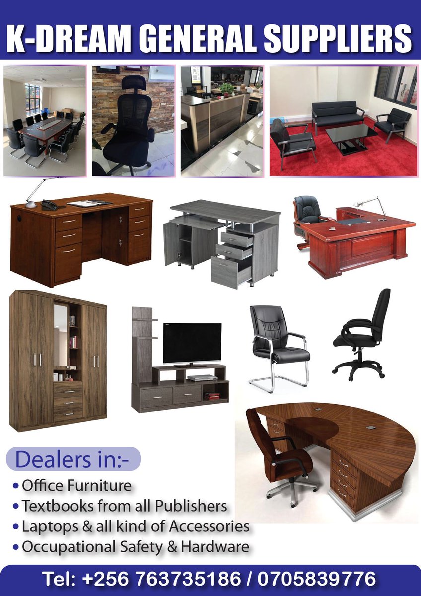 The Game ๐บ๐ฌ๐บ๐ฌ (@karuhangademiu1) on Twitter photo Do you plan to set up your office and you need a real nice looking furniture, we are at your service
<a href="/AmbikizeM/">K-DREAM GENERAL SUPPLIERS</a> โ๐ฟโ๐ฟโ๐ฟ Do you plan to set up your office and you need a real nice looking furniture, we are at your service
<a href="/AmbikizeM/">K-DREAM GENERAL SUPPLIERS</a> โ๐ฟโ๐ฟโ๐ฟ