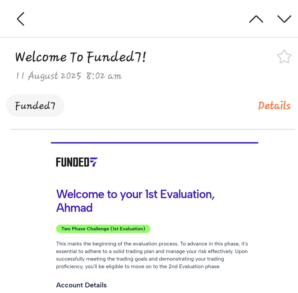 Got an account From <a href="/funded_7/">Funded7</a>  yesterday, let's trade it here!
I'll  be sharing every progress on the account let's enjoy there :
Fast execution⚡
Tight Spread 💲
Payout &amp; more♨️♻️

Join me in this jorney, get stated Now!
my.funded7.com/challenges?aff…