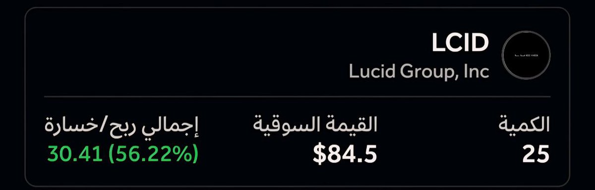 STC7's tweet image. 🚀 تجربة مضاربة ناجحة على $LCID 💹
والوجهة الجاية: تجربة نفس الأسلوب على $TSLL 🔥