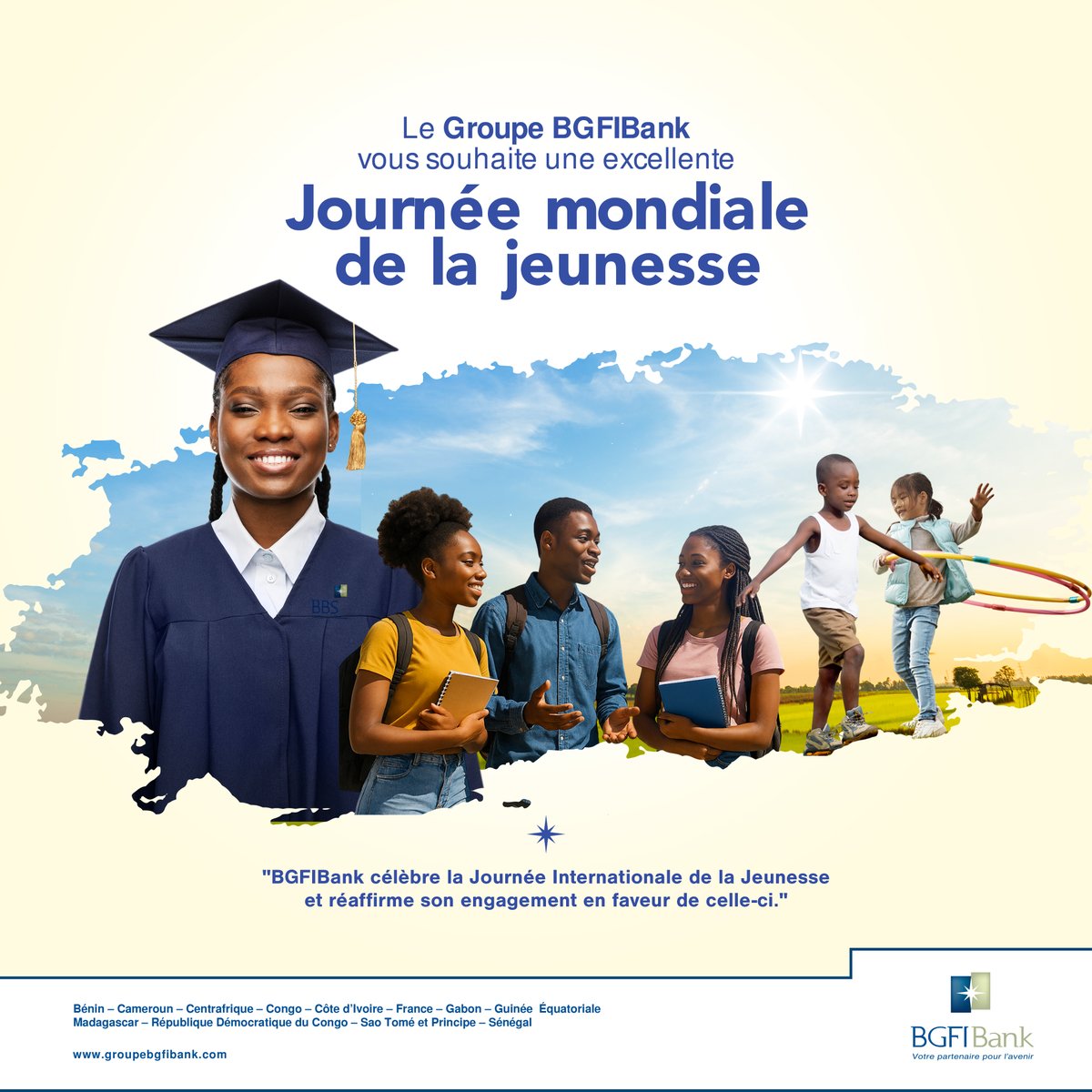 BGFIBank RDC (@bgfibankrdc) on Twitter photo En cette #JournéeMondialeDeLaJeunesse, le <a href="/GroupeBGFIBank/">Groupe BGFIBank</a> réaffirme son engagement pour former, inspirer et accompagner les futurs leaders africains.
Parce que le meilleur est Avenir. ✨
#BGFIBankRDC #YouthDay #Avenir En cette #JournéeMondialeDeLaJeunesse, le <a href="/GroupeBGFIBank/">Groupe BGFIBank</a> réaffirme son engagement pour former, inspirer et accompagner les futurs leaders africains.
Parce que le meilleur est Avenir. ✨
#BGFIBankRDC #YouthDay #Avenir
