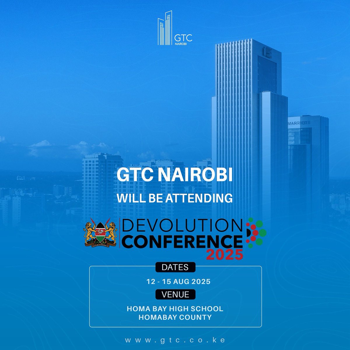 GTCKenya1's tweet image. GTC Nairobi will be participating in the Devolution Conference 2025 in Homa Bay, joining national and county leaders in shaping Kenya’s sustainable development agenda.

#DevolutionConference2025 #GTCNairobi #KenyaLeadership
