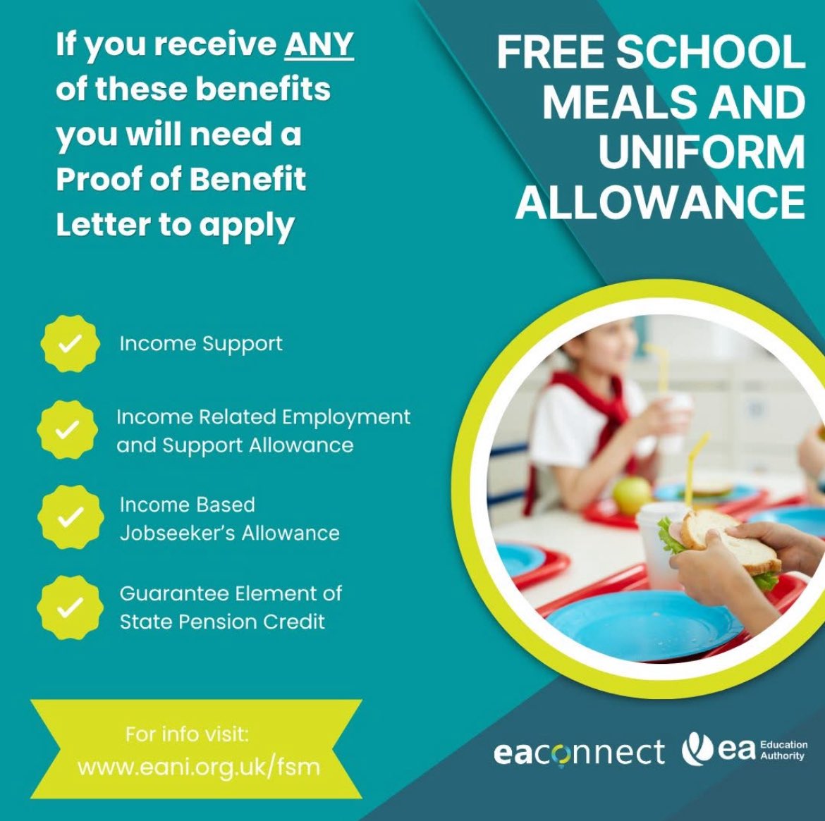 You may be entitled to Free School Meals and Uniform Allowance if you receive one of the following social security benefits listed:

#phoenixeducationcentre #educationauthority #freeschoolmeals #uniformallowance