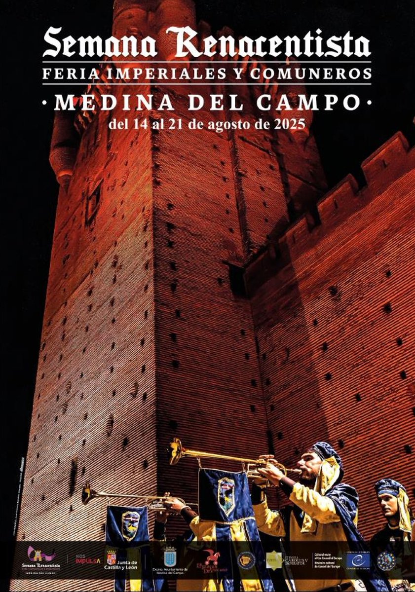Fiestas Históricas (@aefrh_) on Twitter photo 🛩️ ¡Viaja al pasado! Del 14 al 21 de agosto, #MedinaDelCampo (#Valladolid) revive su historia con la #Semana #Renacentista: desfiles, talleres, mercado, recreaciones, espectáculos, música… una experiencia inolvidable en <a href="/castillayleon/">Castilla y León</a>.
ℹ️ ayto-medinadelcampo.es/noticias/item/… 🛩️ ¡Viaja al pasado! Del 14 al 21 de agosto, #MedinaDelCampo (#Valladolid) revive su historia con la #Semana #Renacentista: desfiles, talleres, mercado, recreaciones, espectáculos, música… una experiencia inolvidable en <a href="/castillayleon/">Castilla y León</a>.
ℹ️ ayto-medinadelcampo.es/noticias/item/…