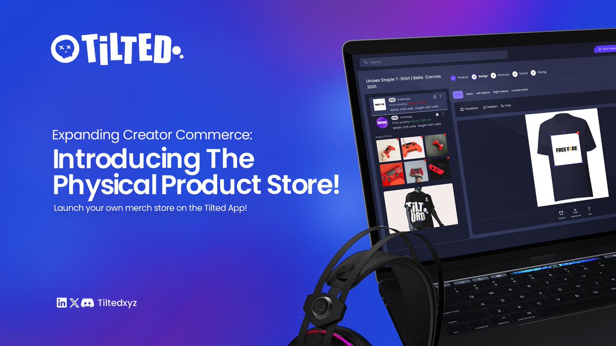 🛒 From Stream to Store—All in One App

The latest @TiltedXYZ update lets creators launch their own merch shops without leaving the platform.

With print-on-demand, global shipping, and Shopify integration, you can sell tees, mugs, posters, and more—no stock, no hassle.

It’s