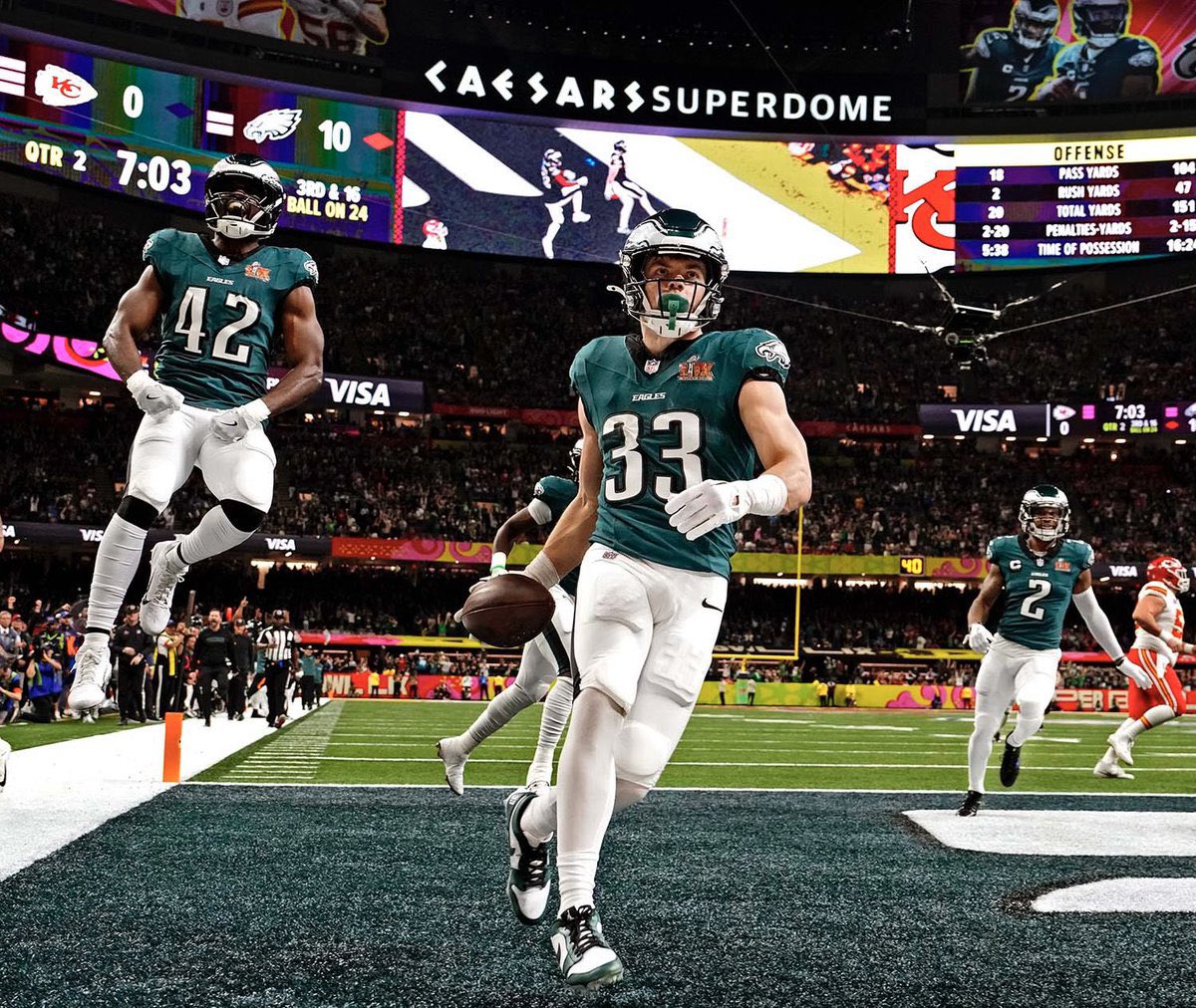 Cooper DeJeans pick 6 in the Super Bowl.

#FlyEaglesFly #Eagles