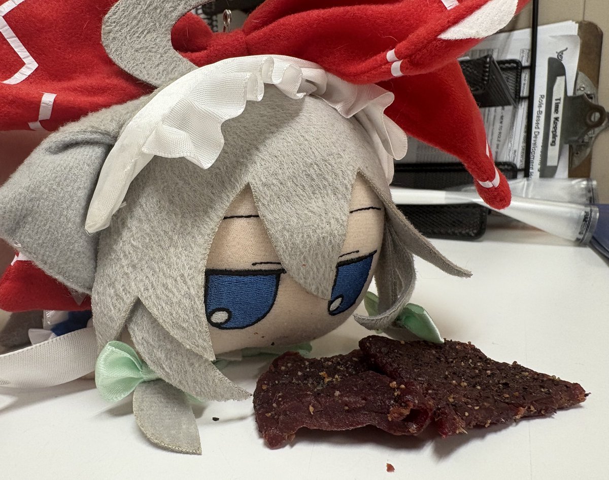 Puppo feasting on some protein