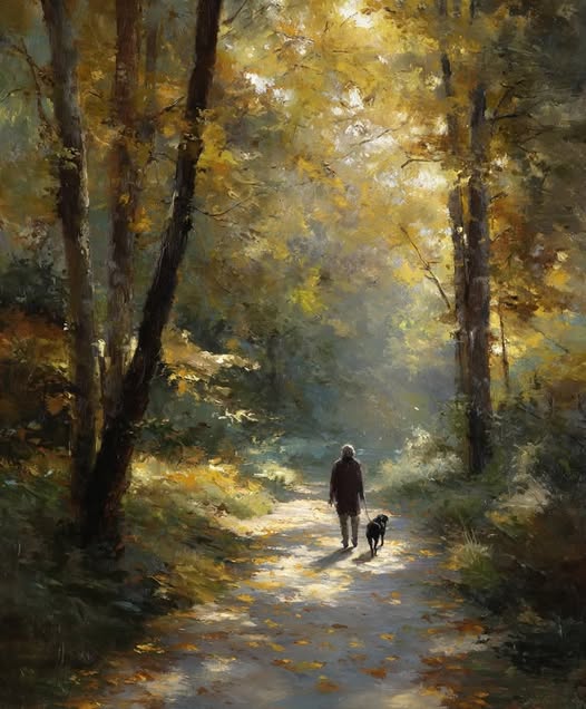 Companions on the path of the autumn forest…
