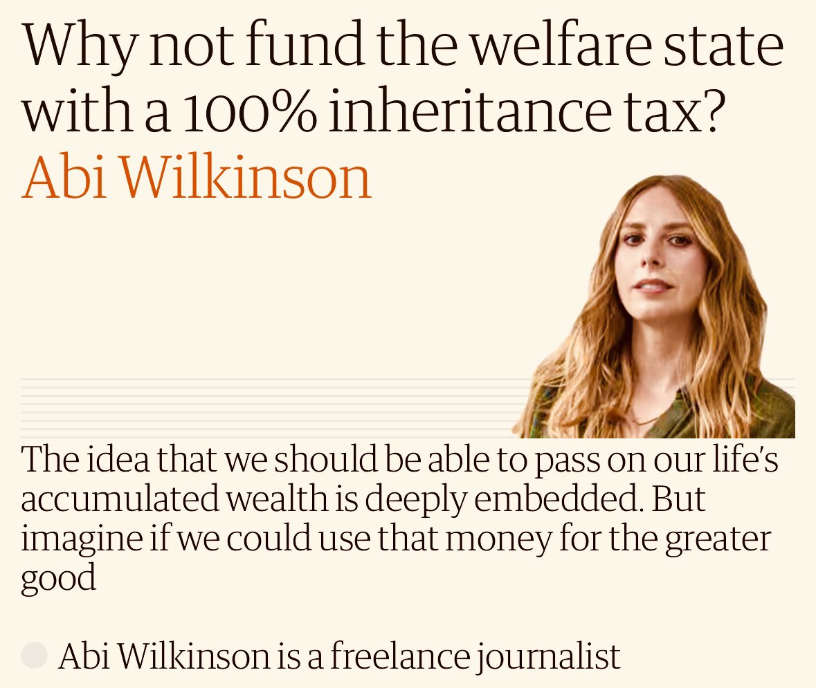 What a ridiculous statement. Inheritance tax is immoral. A government punishment and theft on those who built a successful life and legacy (and paid a lifetime of other taxes). A spiteful government punishment tax on families and the bereaved.