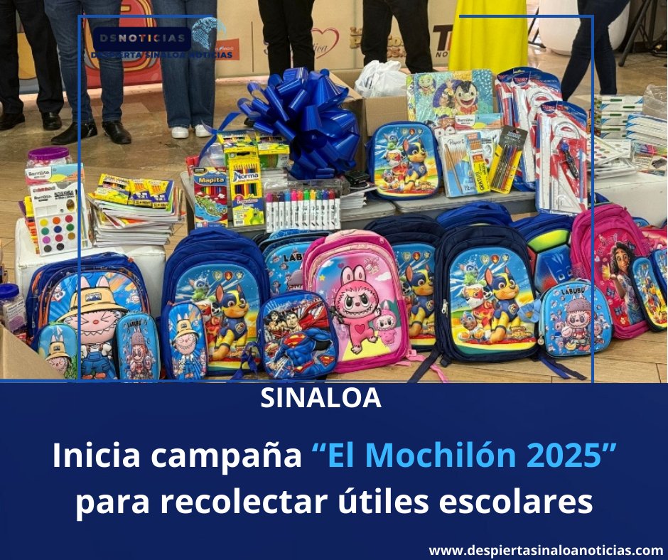 Este lunes dio inicio en Culiacán la colecta de útiles escolares Mochilón 2025, con el objetivo de reunir material que beneficie a niñas y niños en su regreso a clases. El evento es organizado por TM Medios y Radio S.A. de C.V despiertasinaloanoticias.com/inicia-campana…