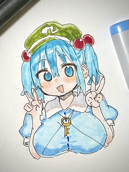 人生初コピックでにとりちゃん描いた 
