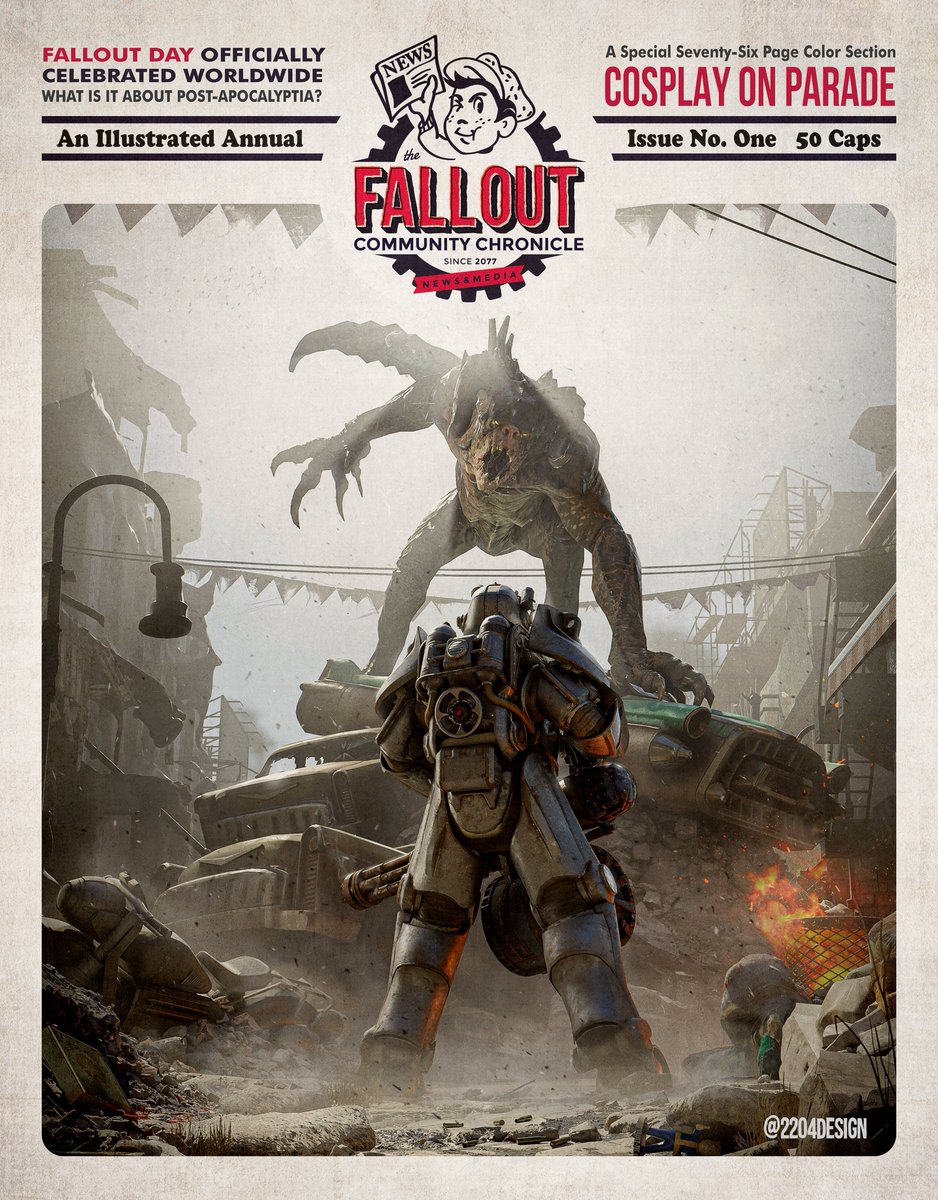 BEHOLD! The cover design of our first issue will be overseen and compiled by editor and published author Kayce Baker of <a href="/Gato_Pub/">☠️𝗦𝗛𝗥𝗘𝗗𝗭😸 El Gato Pub</a> 
 
This stunning cover art is from artist <a href="/2204Design/">2204</a>. We can't wait to unveil this issue live on #FalloutDay with
<a href="/Fallout/">Fallout</a>.