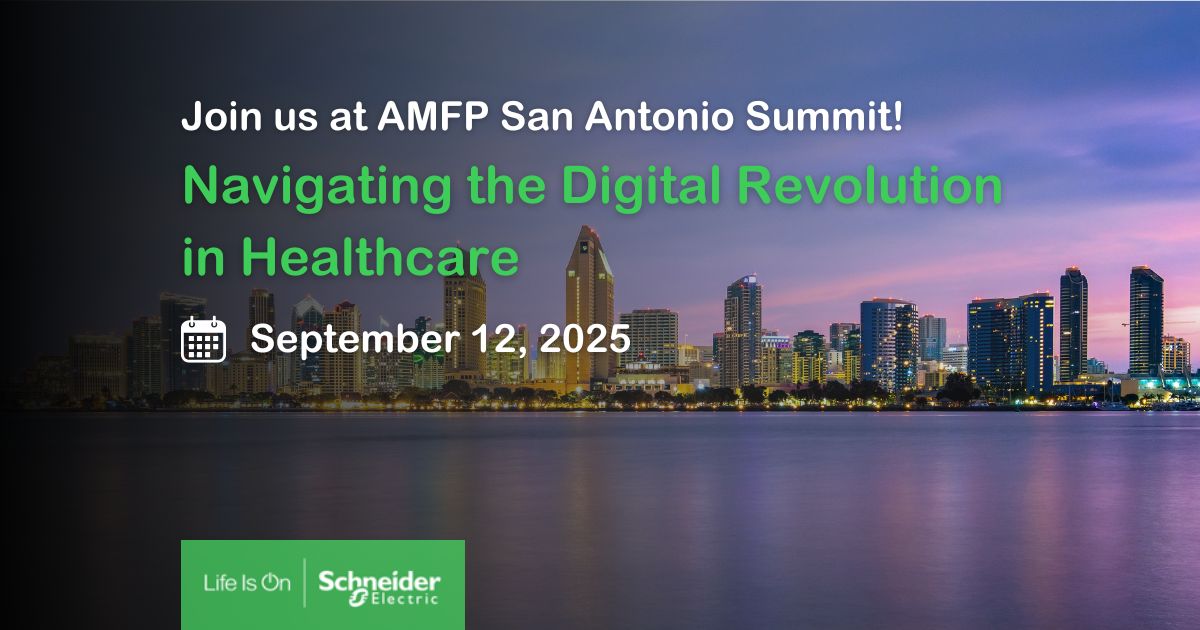 Healthcare facilities pros in Central Texas —don’t miss the AMFP San Antonio Summit on Sept 12!

🎤 Schneider Electric is hosting a panel on Navigating the Digital Revolution in Healthcare

🔗 Register: spr.ly/601244swo

#AMFPCentralTX #HealthcareFacilities