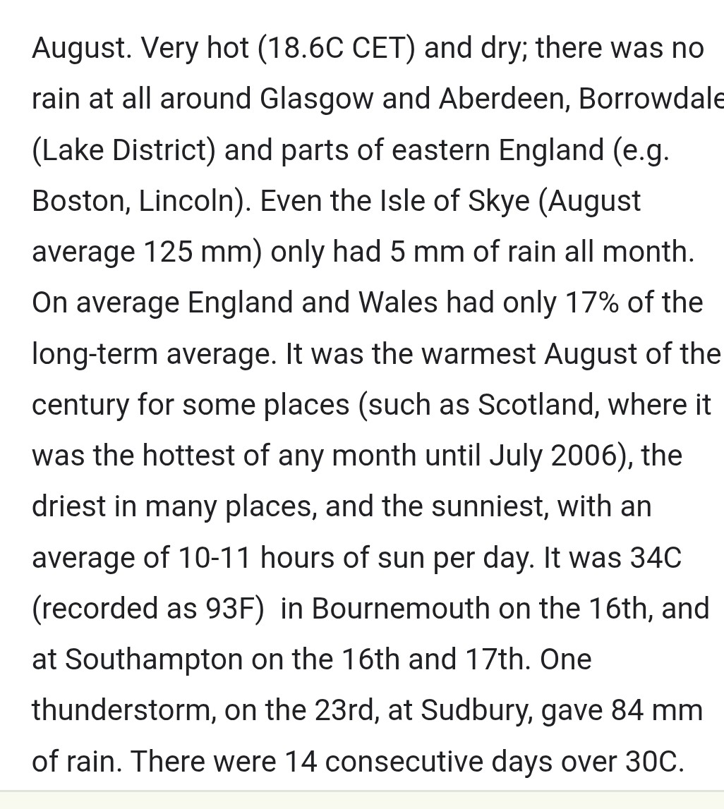 r22aug's tweet photo. @JoBlytheTV 
How far back do your records go? 1947 was hot from May and as attached,August (when I was born) 14 consecutive days were over 30C. Today we say 3 hot days are a heatwave,ask us oldies what one is really like! https://t.co/xe4dhZiEkJ