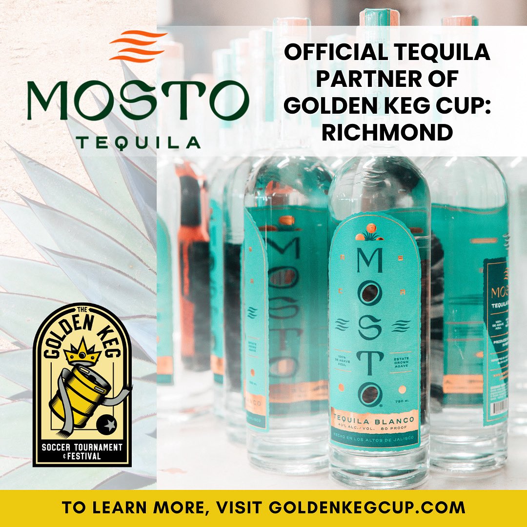 GoldenKegCup's tweet photo. We are proud to announce Mosto Tequila as an Official Partner of the Golden Keg Cup! The biggest Soccer party in the RVA!🤩🎉

Learn more at https://t.co/52IzYsvSzT https://t.co/8pP9DD96lY
