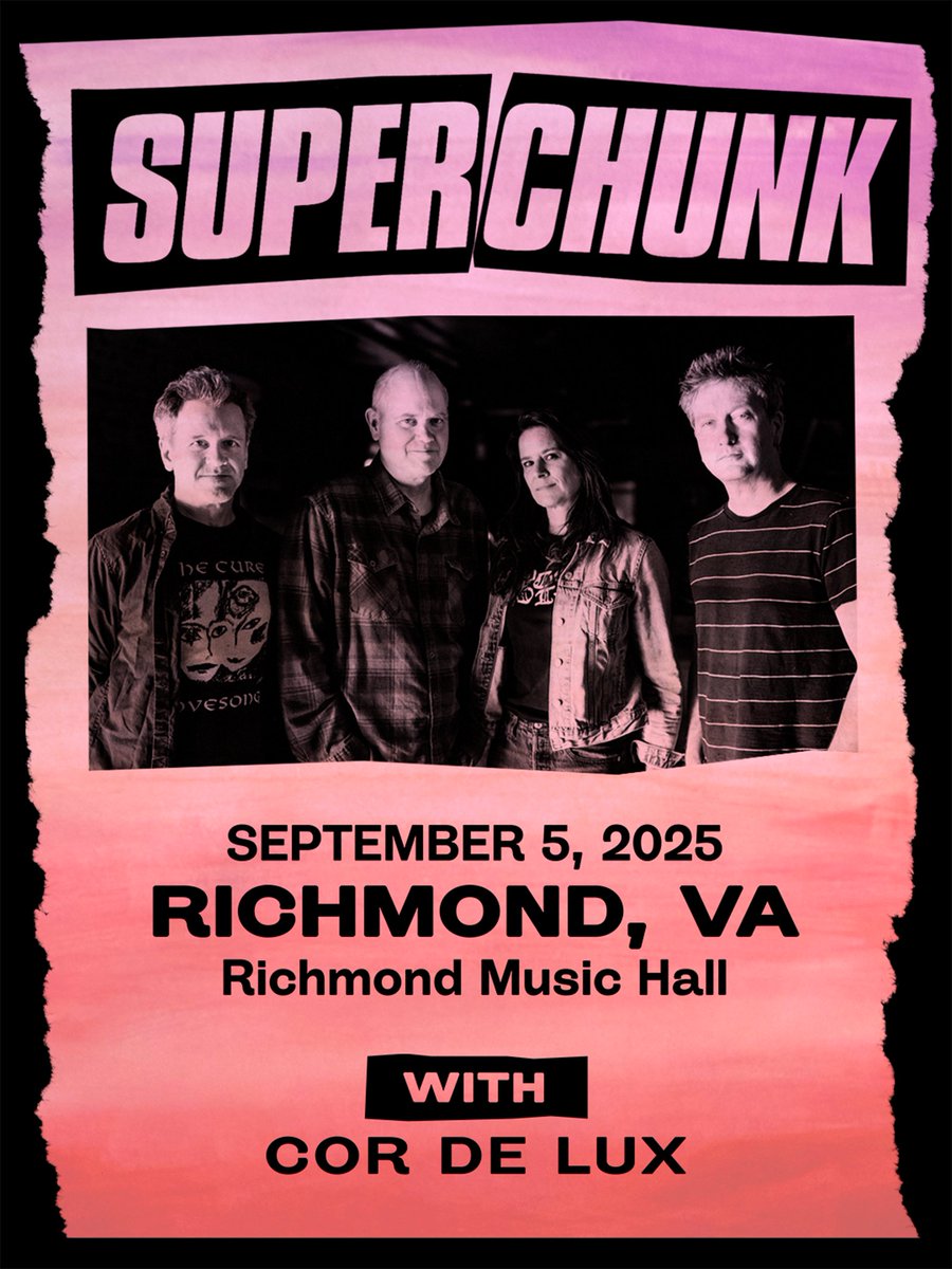 September 5th - SUPERCHUNK is back at Richmond Music Hall with support from Cor De Lux! Don't miss it, pick up tickets now in our link in bio or in person at @plan9music 🎟️ 🎶