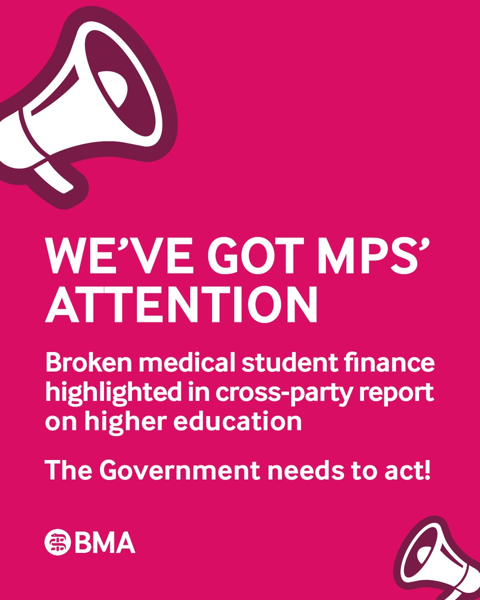 BMA Students (@bmastudents) on Twitter photo Following intense lobbying within parliament, we're pleased to see the unique funding challenges medical students face highlighted in the <a href="/APPGStudents/">APPG for Students</a> Commission on Students in Higher Education earlier this summer. Following intense lobbying within parliament, we're pleased to see the unique funding challenges medical students face highlighted in the <a href="/APPGStudents/">APPG for Students</a> Commission on Students in Higher Education earlier this summer.