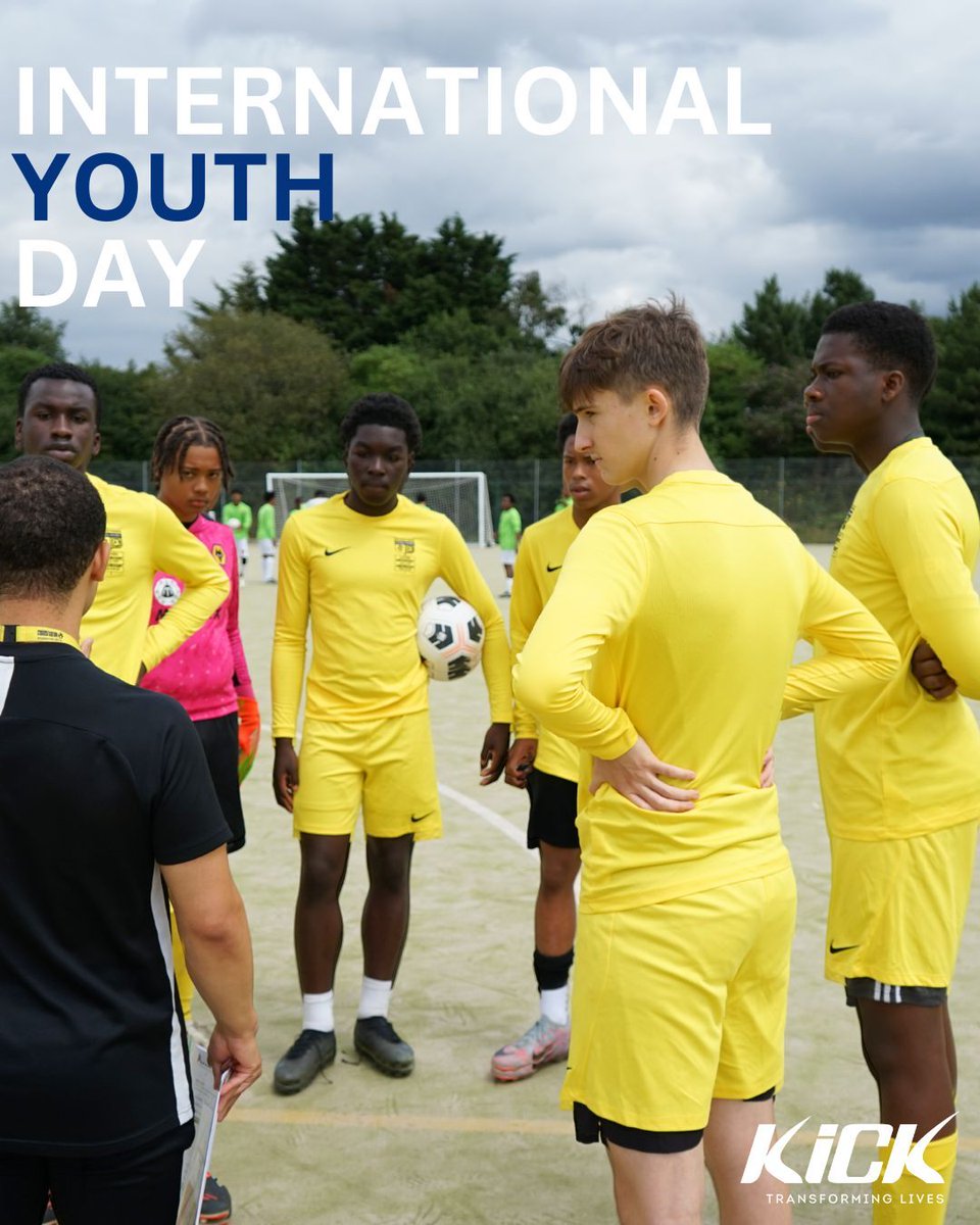 KICK_GB's tweet photo. Happy International Youth Day! KICK is dedicated to transforming young lives, thanks to our passionate coaches, mentors, and chaplains committed to making a positive impact. ✨ 

#KICK #InternationalYouthDay2025 #InspireYouth #transforminglives #coaching #mentoring #chaplaincy https://t.co/fTknHxvLIp
