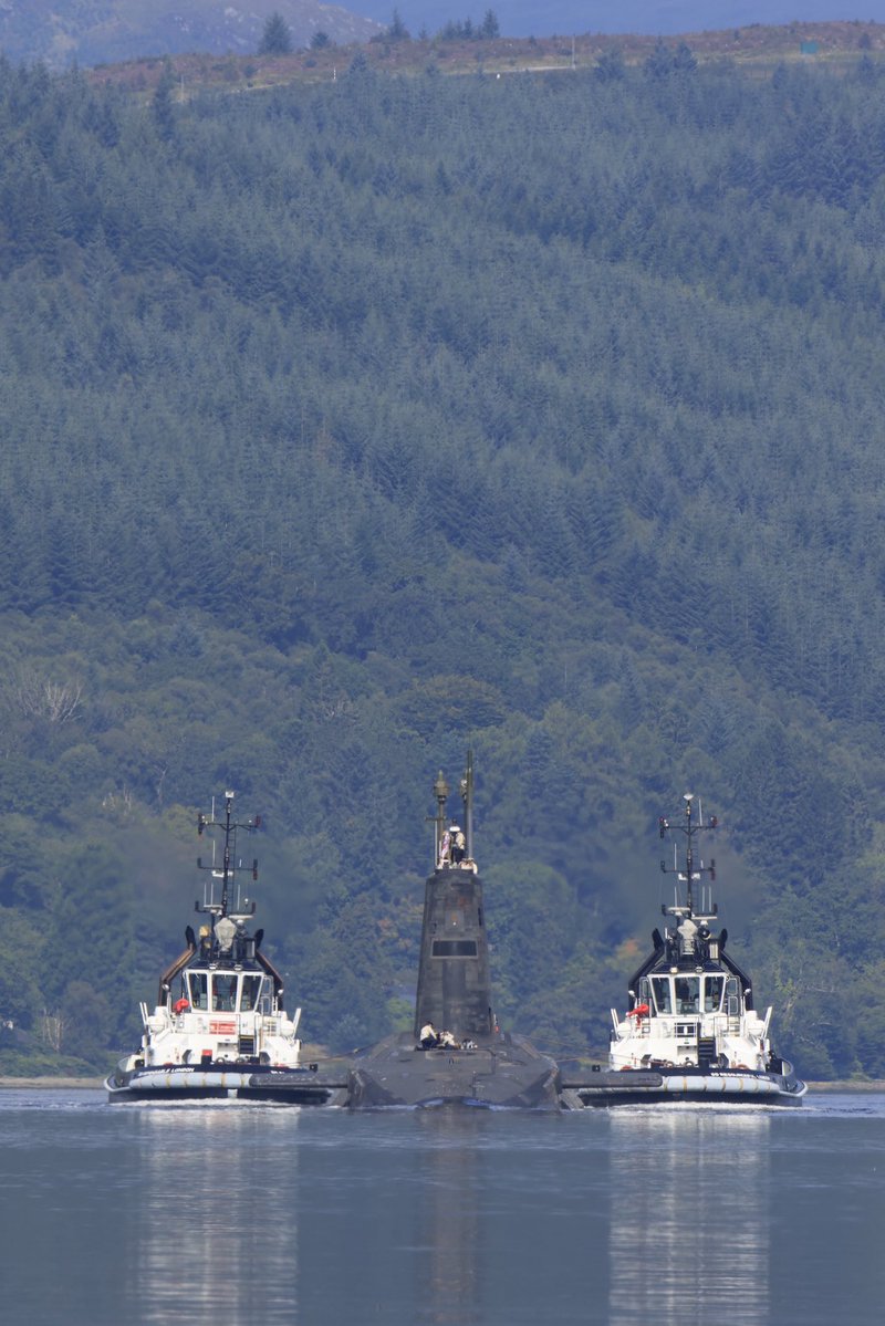 WarshipCam (@warshipcam) on Twitter photo HMS Vanguard (S28) Vanguard-class ballistic missile submarine leaving Faslane, Scotland - August 12, 2025
SRC: TW-<a href="/MichaelJWC626/">Michael Cuthbert Photography</a> HMS Vanguard (S28) Vanguard-class ballistic missile submarine leaving Faslane, Scotland - August 12, 2025
SRC: TW-<a href="/MichaelJWC626/">Michael Cuthbert Photography</a>