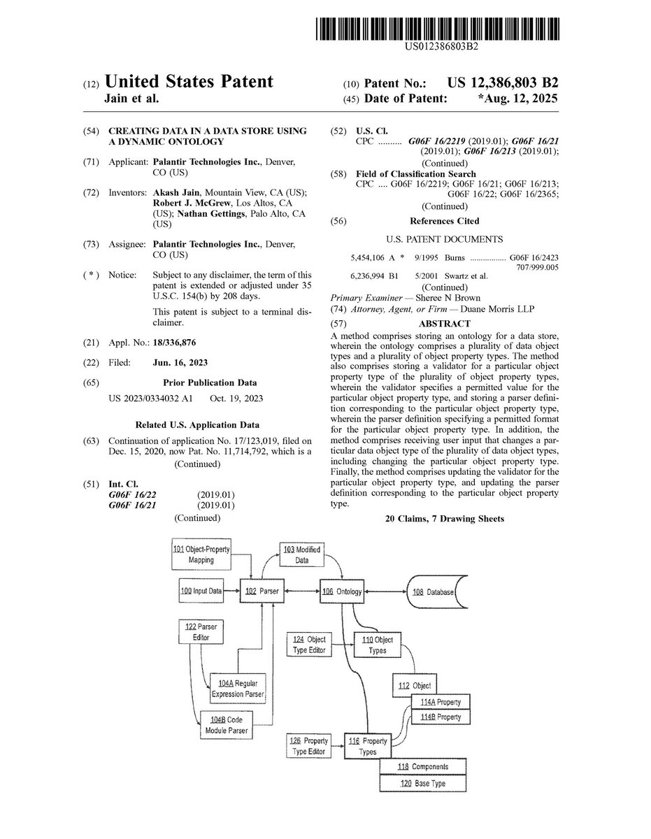 Some might miss the importance of this patent.

Model the world as it truly is.

This describes how in a single ontology object you can have a "plurality of data types," meaning one semantic object can have different types of data representing, in digital form, a reality that is