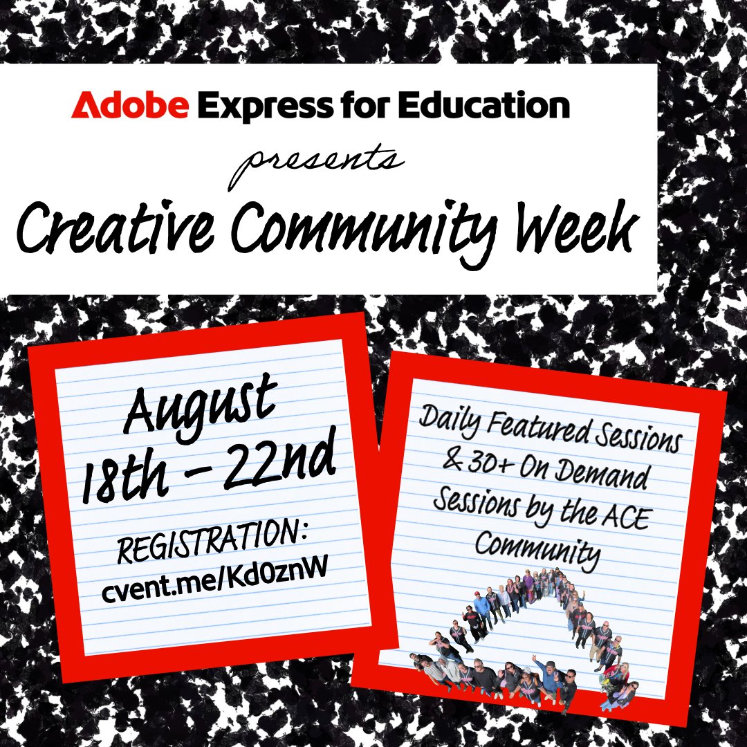 🎨Aug 18–22 = <a href="/AdobeForEdu/">Adobe For Education</a> Creative Community Week 🎉
🆓 classroom ideas &amp; creative strategies (I’m presenting too!)
✅ Live sessions + 30+ on-demand recordings
✅ Strategies/templates ready to use
✅ Free replays &amp; resources
🔗👉 cvent.me/Kd0znW
#adobeeducreative