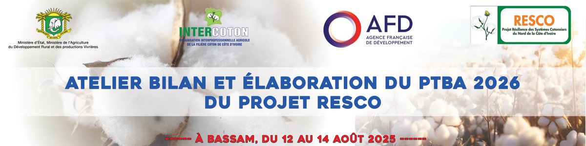 OIA_intercoton's tweet photo. INTERCOTON démarre ce jour l'atelier bilan et élaboration du PTBA 2026

#CIV #intercoton #coton_civ #AfD #RESCO #COTON #securitealimentaire https://t.co/bjIg8khP4d
