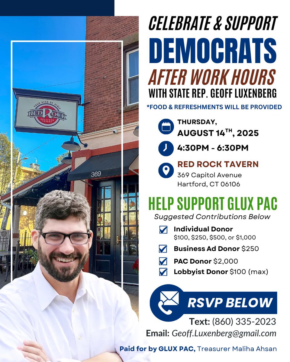 Geoff Luxenberg (@geofflux) on Twitter photo Join us on Thursday or donate if you believe in my work supporting Democrats! tinyurl.com/GLuxPAC Join us on Thursday or donate if you believe in my work supporting Democrats! tinyurl.com/GLuxPAC