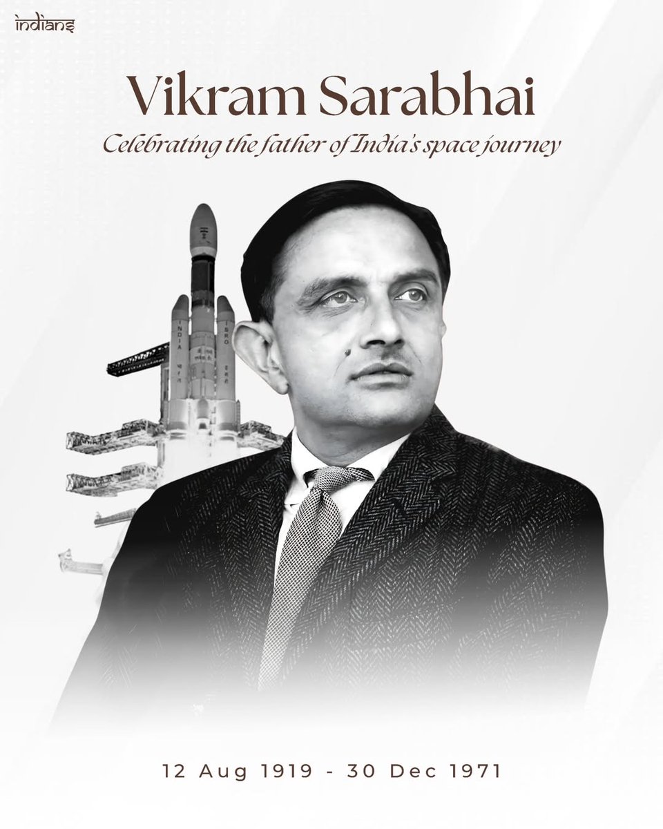 DeepakSChalak's tweet photo. भारतीय भौतिकशास्त्रज्ञ व खगोलशास्त्रज्ञ, भारताच्या अंतराळ संशोधनाचे पितामह आणि भारताच्या अंतराळ युगाचे शिल्पकार विक्रम साराभाई यांच्या जयंतीनिमित्त विनम्र अभिवाद��� 💐🙏🏻
#VikramSarabahi https://t.co/BskGwZdYtb
