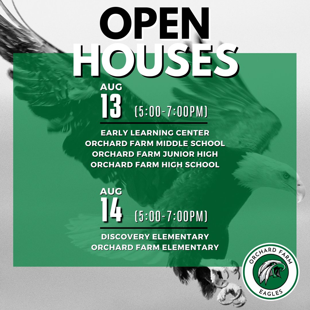 Open Houses start tomorrow at 5pm! Open Houses are a great opportunity for parents, students, and teachers to connect and prepare for the upcoming school year. See you there!