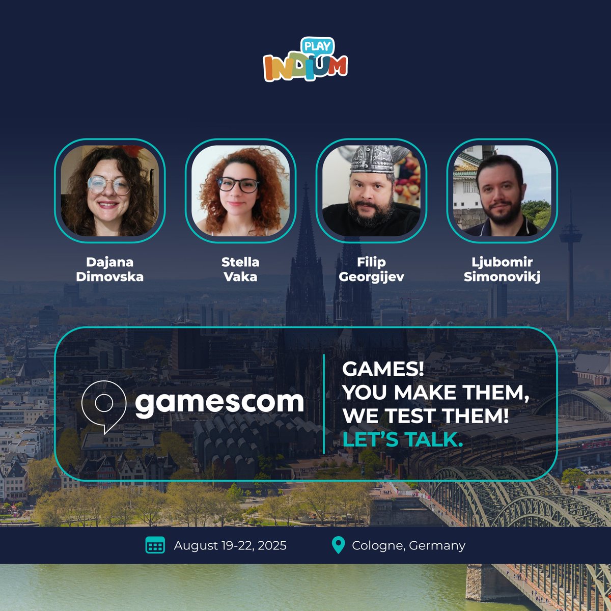 We’re heading to <a href="/gamescom/">gamescom</a> with our passion for QA, a love for playtesting and a serious craving for pretzels.🥨
Find us hanging out with the Danish delegation at Hall 4 (business area) and let’s have a chat! 🎮

📅 August 19–22
📍 Cologne, Germany

#Gamescom #Cologne #IndiumPlay