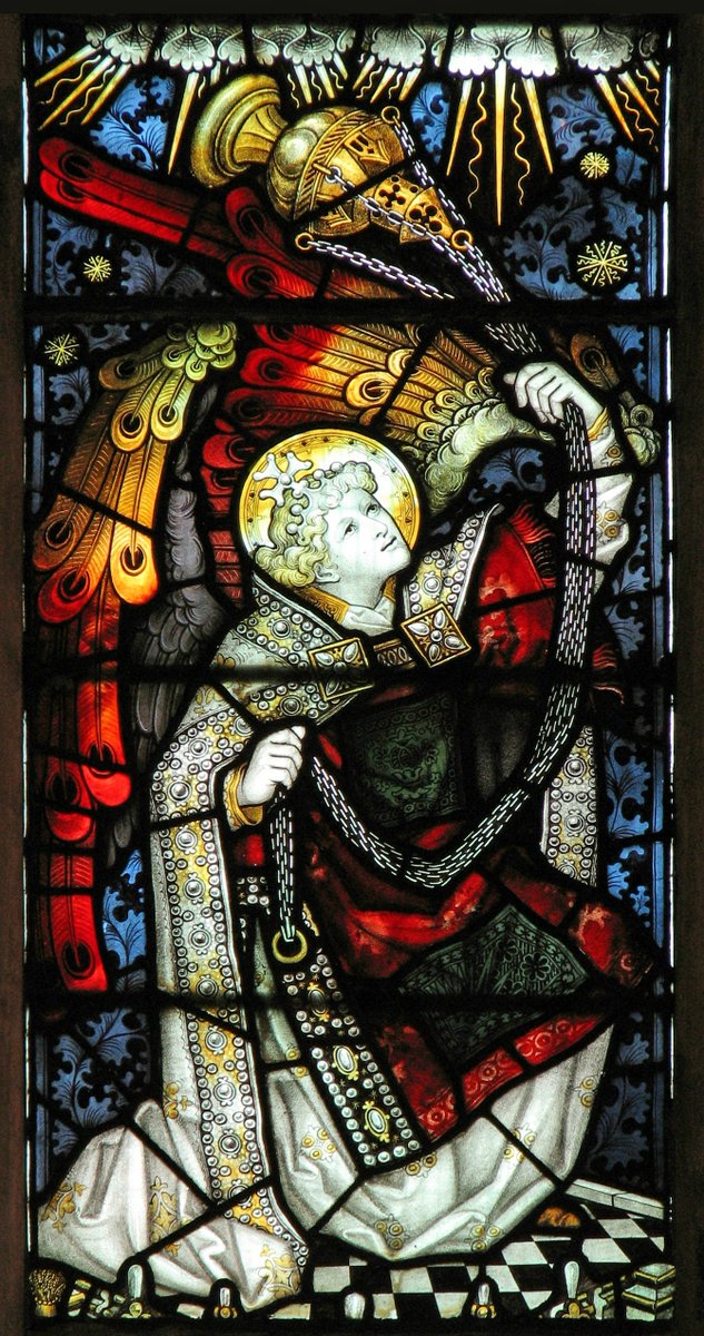 solas_na_greine's tweet photo. Angel Swirling a Thurible, stained glass by Charles Eamer Kempe (1837 – 1907), England https://t.co/Oeu9tPMcEp