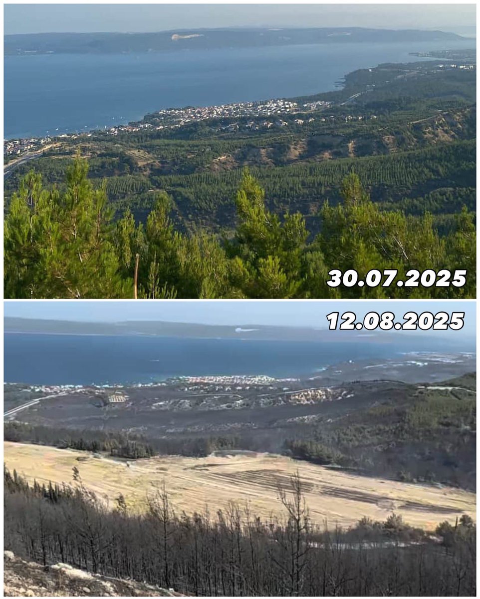 Dün hayranlıkla baktığımız bu topraklar, bugün yüreğimizi yakan bir yara oldu. #CANAKKALEYANIYOR