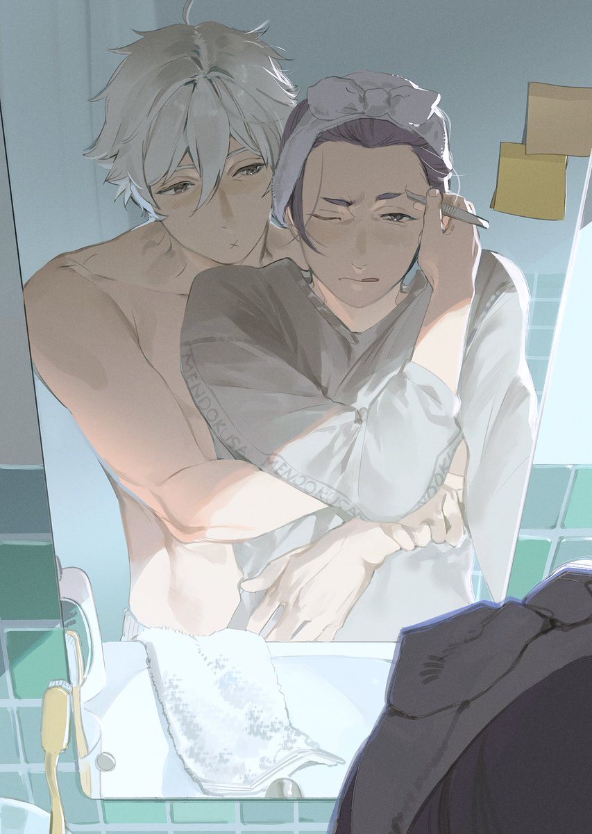 I drew this as a gift for my bestie! She said it's for her AU of nagireo living together when they're adults after blue lock ends 🤭 I also heard that it was Reo's birthday today, so happy birthday!

 #御影玲王誕生祭2025